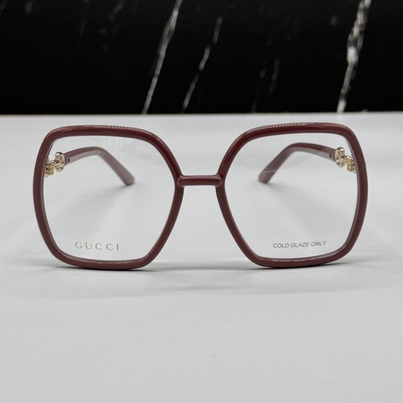 NEW GG0890O 003 GUCCI PINK WOMEN GUCCI EYEGLASSES - Picture 4 of 13